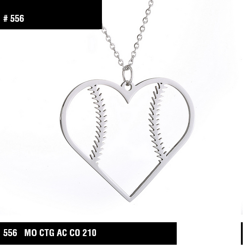 556 corazon beisbol plateado