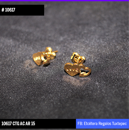 10617 ARETES DOBLE CORAZON LOVE