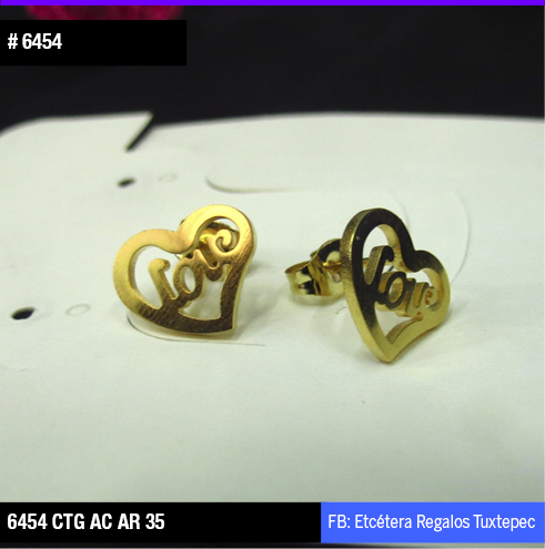 6454 ARETES LOVE CORAZON