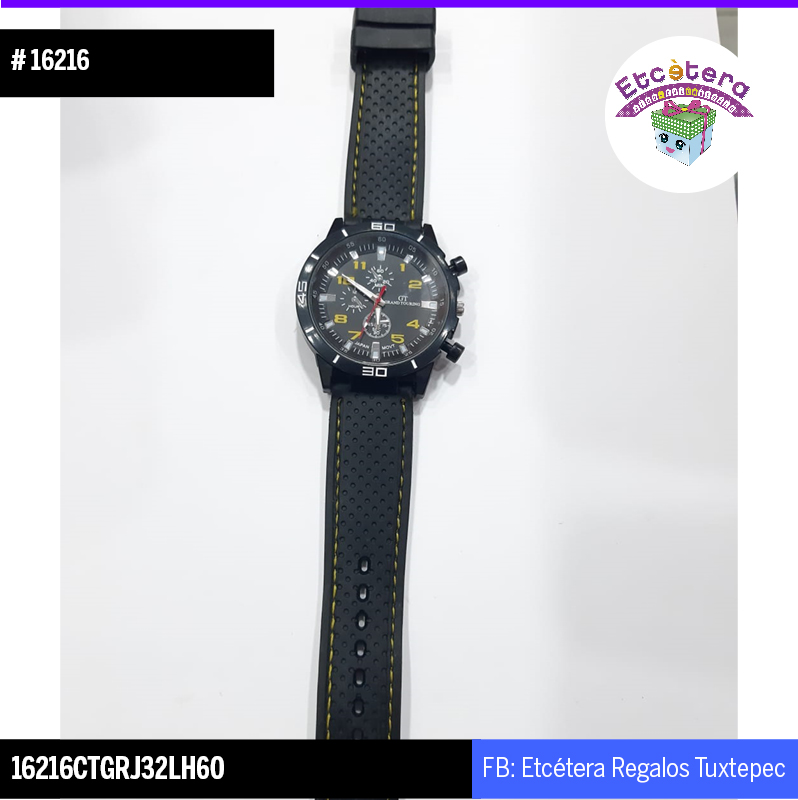16216 RELOJ GT NUMEROS AMARILLO