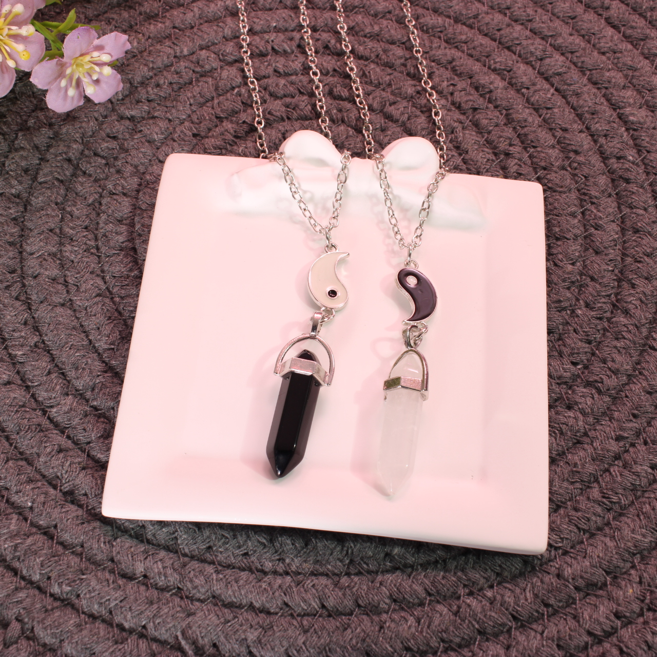 15911 COLLAR PAREJA CUARZO YIN YAN