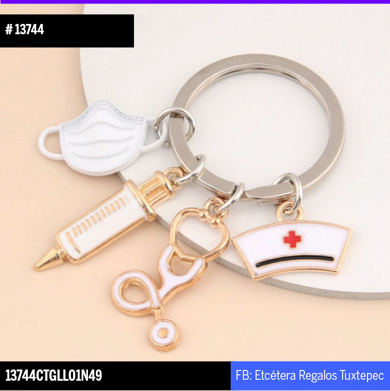 13744 LLAVERO UTENCILIOS ENFERMERIA BLANCO