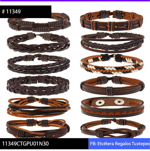 11349 PULSERA CUERO VARIAS