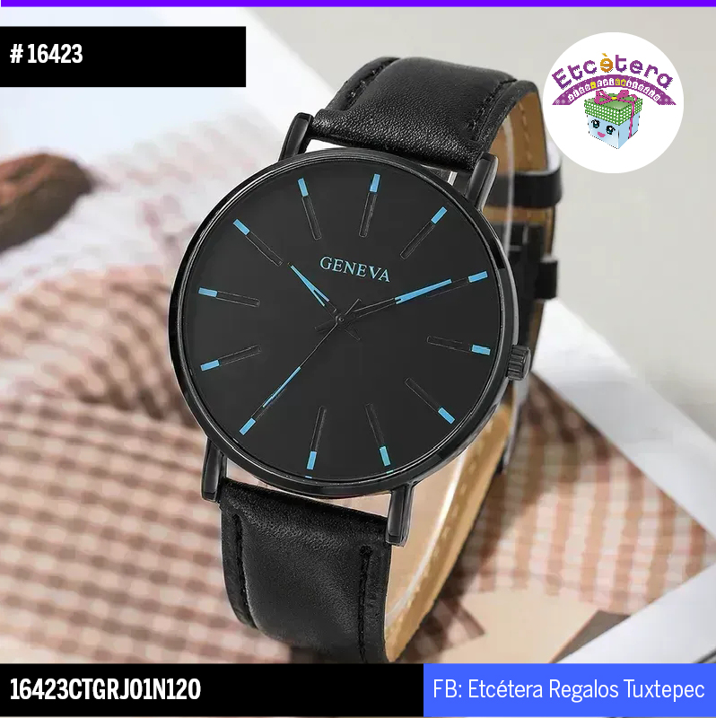 16423 RELOJ GENEVA AZUL PLANO