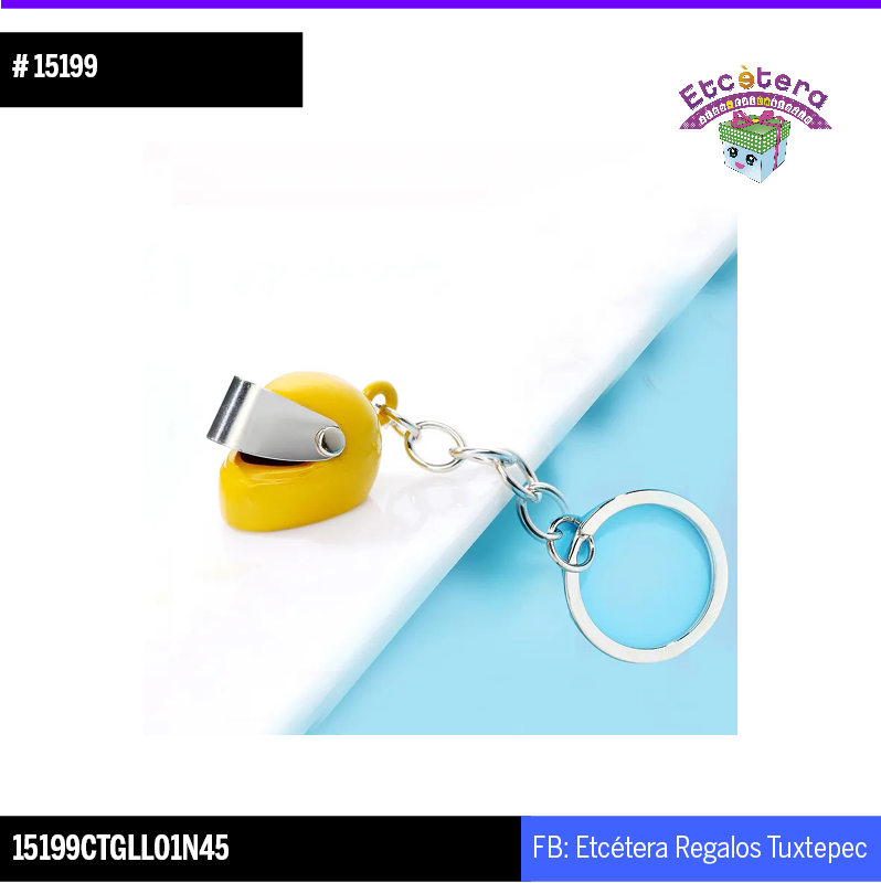 15199 llavero casco amarillo moto