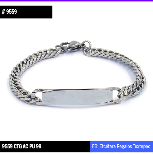 9559 Esclava Placa Luxury 14 CM infantil