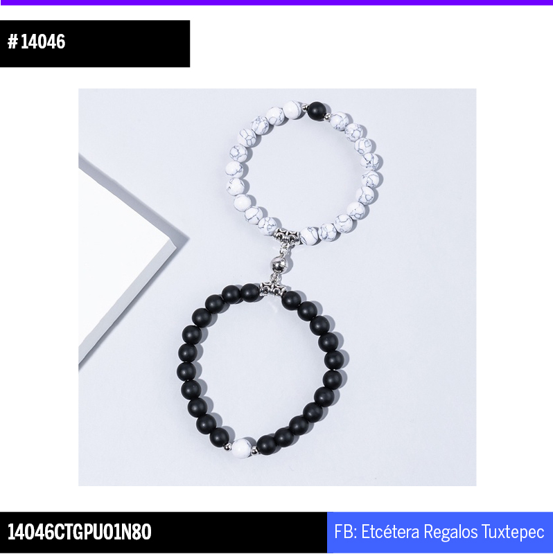 14046 PULSERA PAREJA PIEDRA IMAN