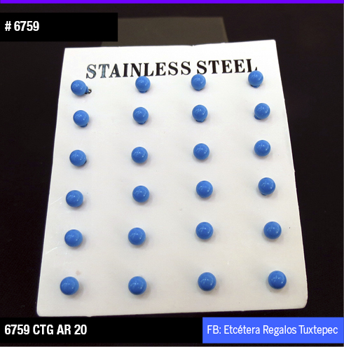 6759 ARETE BOLITA AZUL