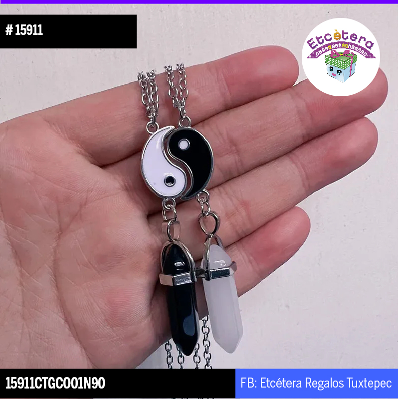 15911 COLLAR PAREJA CUARZO YIN YAN