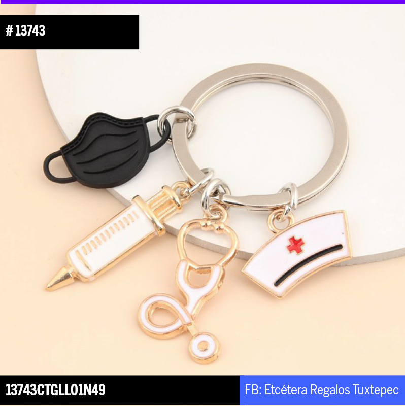 13743 LLAVERO UTENCILIOS ENFERMERIA NEGRO