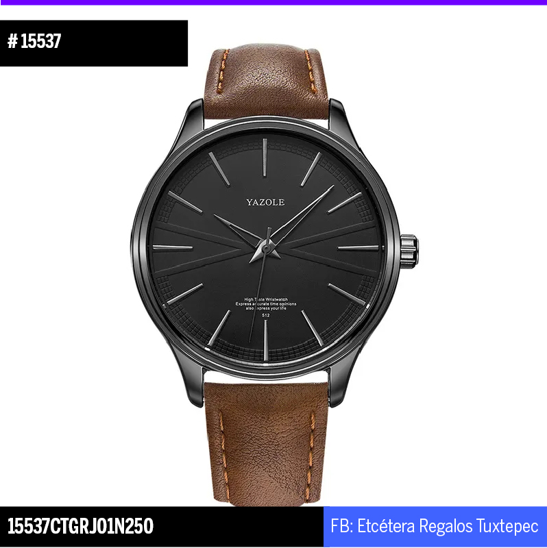15537 RELOJ CAFé CARA NEGRA YAZOLE