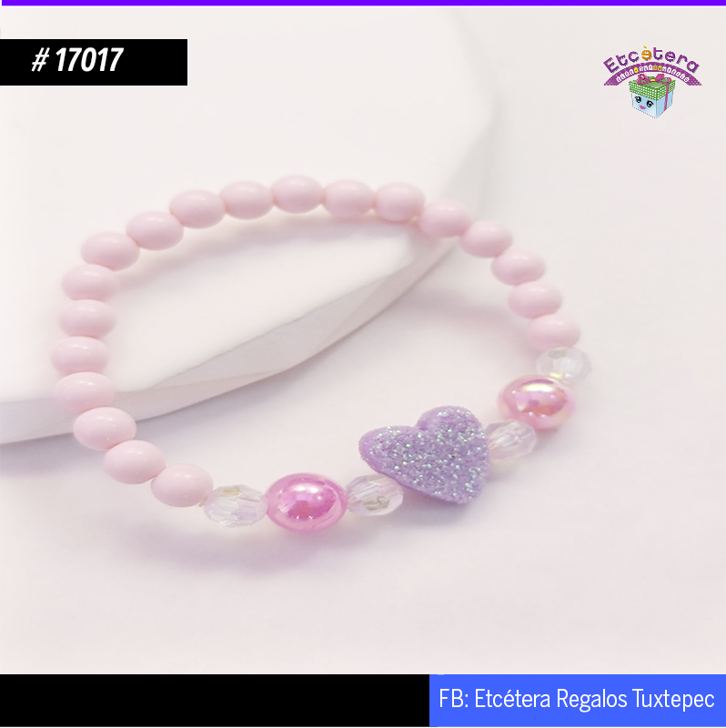 17017 PULSERA ROSA CORAZON LILA