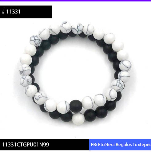 11331 PULSERA PIEDRA BICOLOR