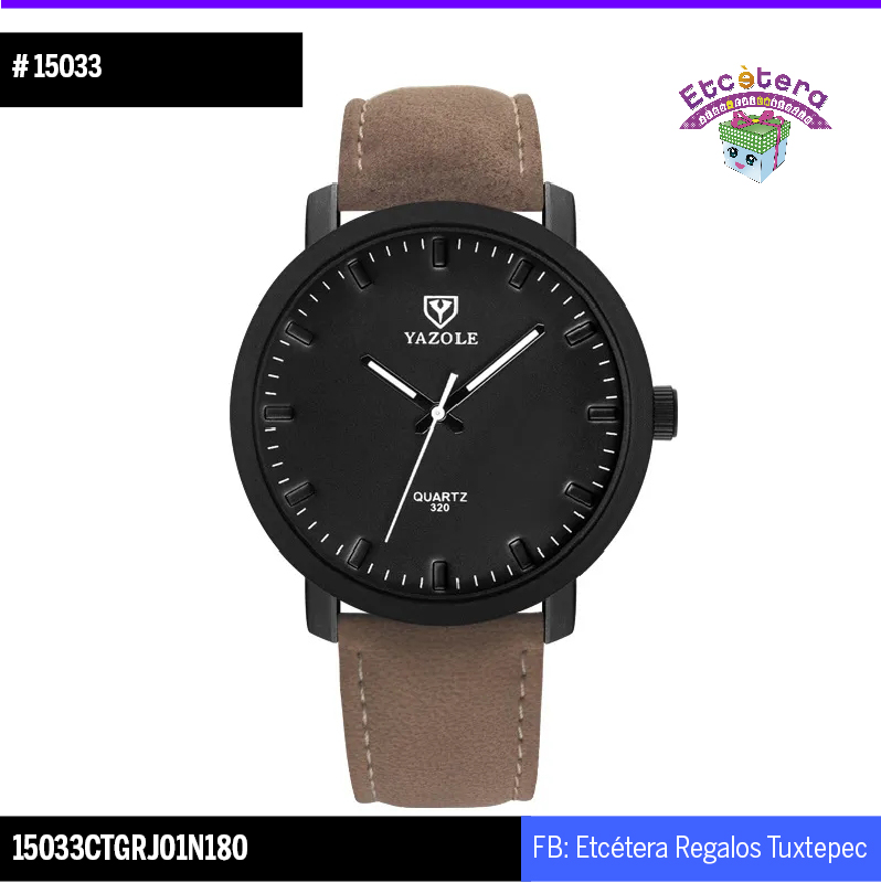 15033 reloj negro con café YAZOLE