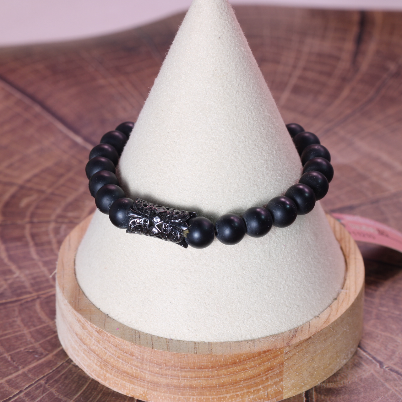 12556 PULSERA PIEDRA NEGRA CUADROS
