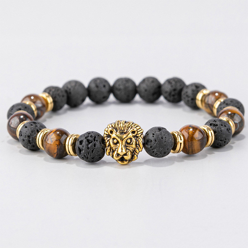 16621 Pulsera cabeza de león ,piedra