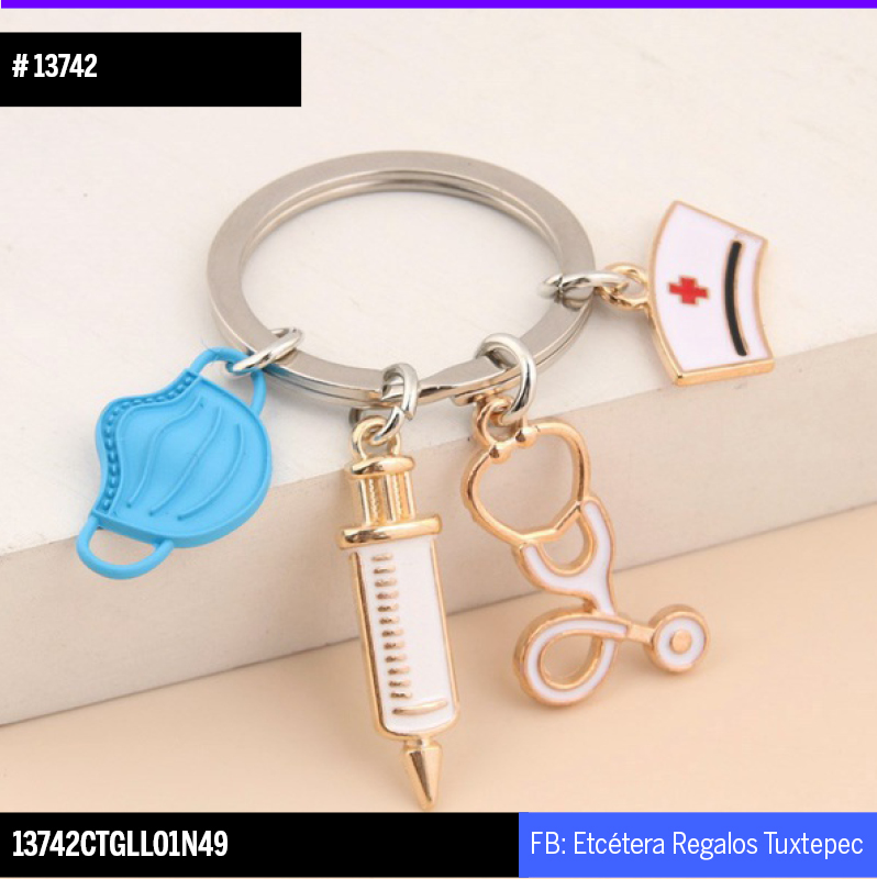 13742 LLAVERO UTENCILIOS ENFERMERIA AZUL
