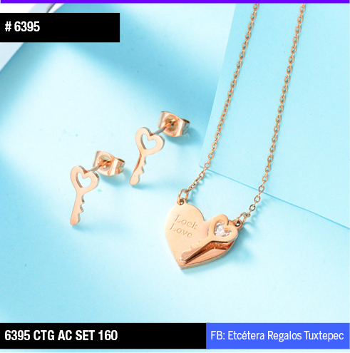 6395 SET CORAZON ROSA LLAVE