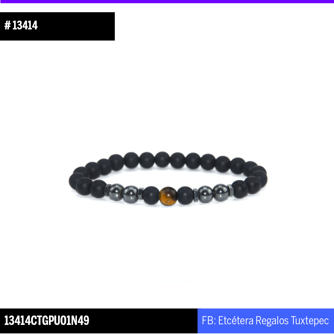13414 PULSERA NEGRA OJO DE TIGRE