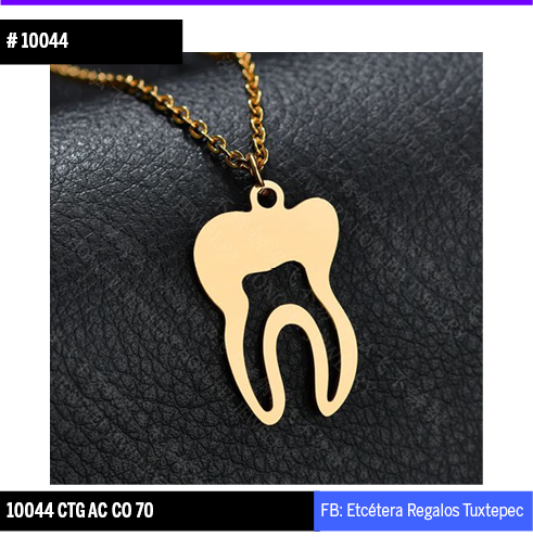 10044 Collar diente DORADO