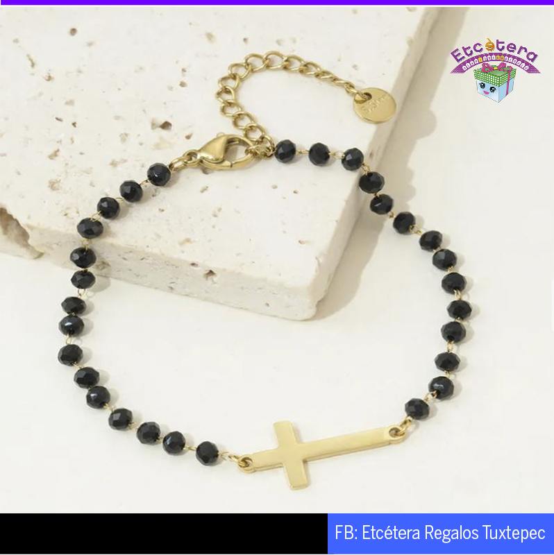 16816 Pulsera cristal con cruz
