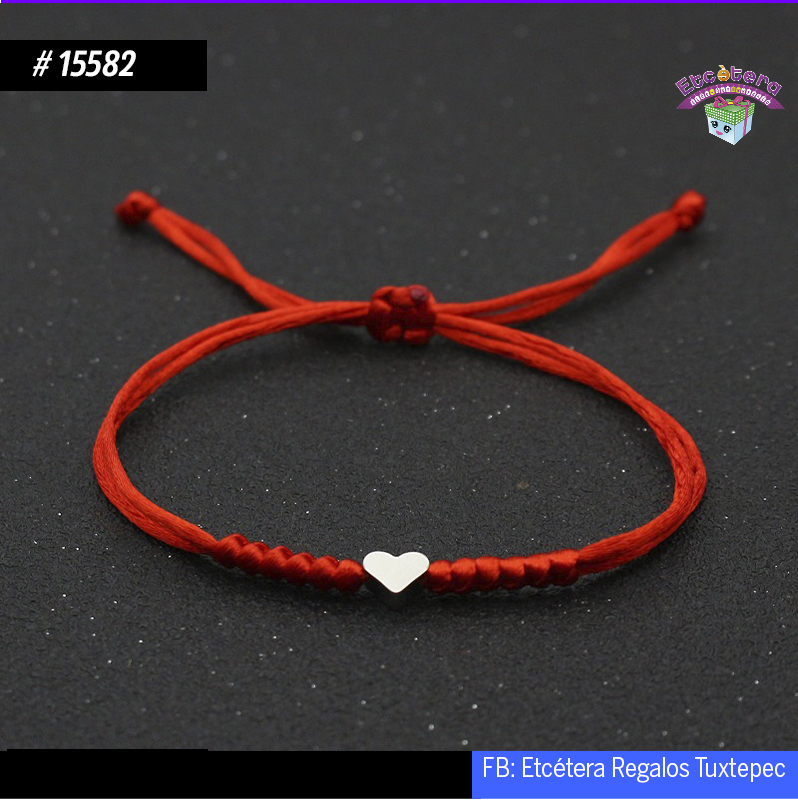 15582 PULSERA DE HILO ROJA CORAZÓN